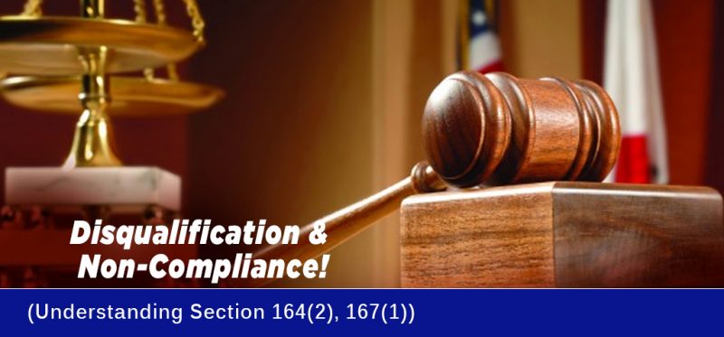 Directors Disqualification - Section 164 & 167